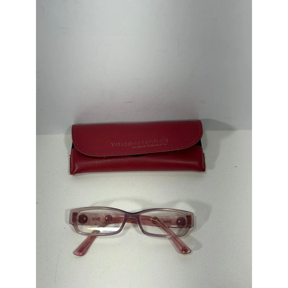 Juicy Couture Little Drama Pink Purple Gradient Eyeglass Frames Peace Heart Y2K